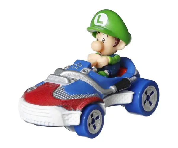Hot Wheels Pojazd Mario Kart Baby Luigi Sneeker - obrazek 2