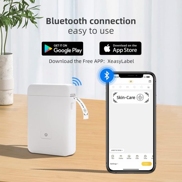 Drukarka etykiet z taśmą klejącą, przenośna Bluetooth - obrazek 3