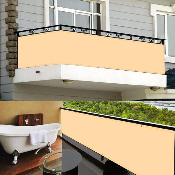 Ekran na patio 80 x 400 cm, lekko przezroczysty, ochrona przed wiatrem i promieniowaniem UV