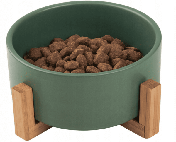 ZOOFARI Pojedyncza miska ceramiczna na bambusowym stelażu