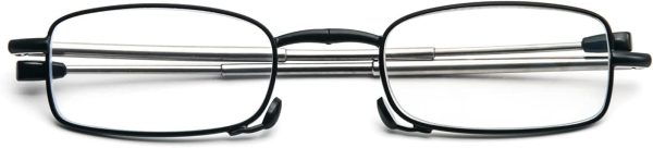 Składane okulary do czytania mini okulary z ochroną przed niebieskim światłem (czarne, +1,5) - obrazek 5