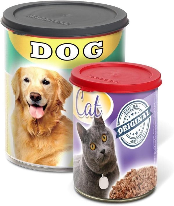 CAT&DOG, plastikowa pokrywka na puszkę pokarmu (kolor: czerwony, szary), ilość: 2 sztuki - obrazek 2