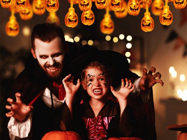 Lampki 10 led wiszące dynie Halloween 200cm świecąca dekoracja - obrazek 2