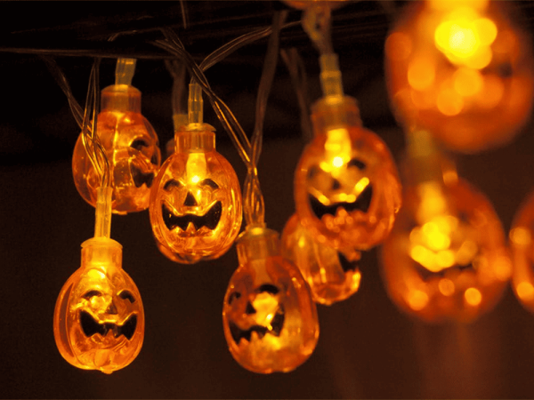 Lampki 10 led wiszące dynie Halloween 200cm świecąca dekoracja - obrazek 5