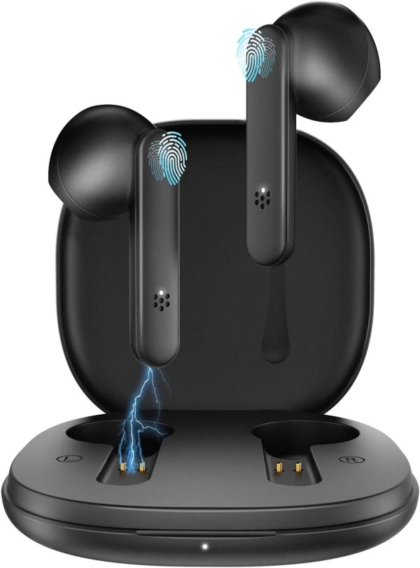 Słuchawki Bluetooth 5.1 ze sterowaniem dotykowym, bezprzewodowe , wbudowane mikrofony, wodoodporne