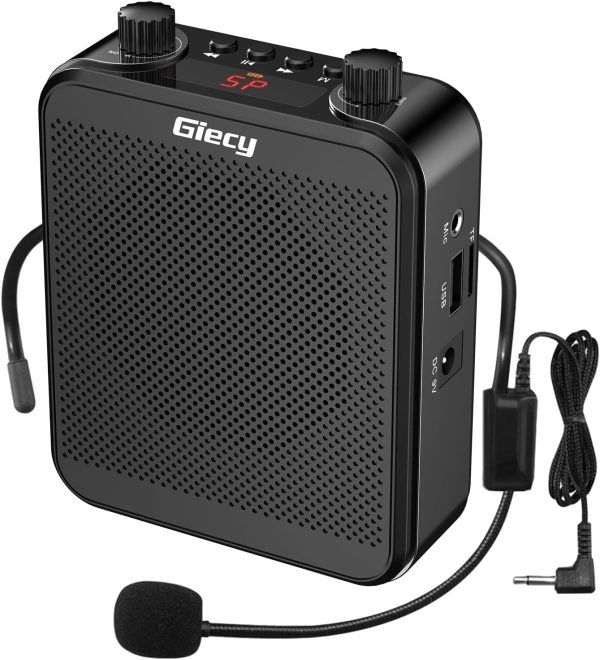 Giecy Przenośny Wzmacniacz Głosu 30 W, z Baterią Litową i Mikrofonem