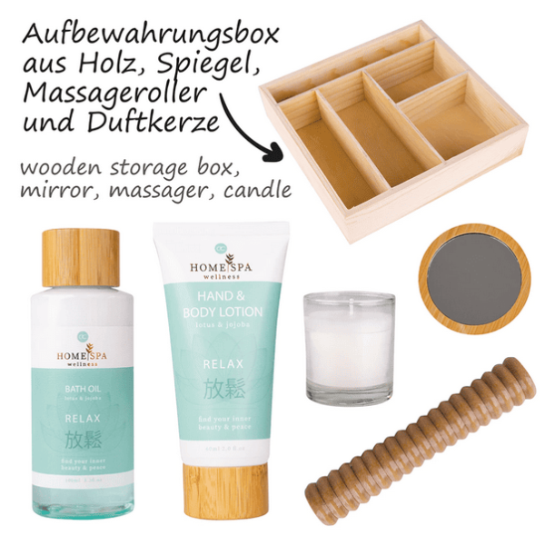 Zestaw wannowy HOME SPA w drewnianym schowku - obrazek 5