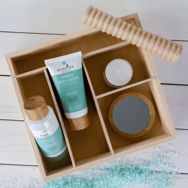 Zestaw wannowy HOME SPA w drewnianym schowku - obrazek 4