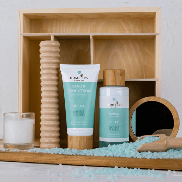 Zestaw wannowy HOME SPA w drewnianym schowku - obrazek 3