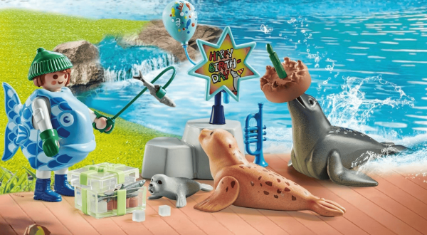 PLAYMOBIL My Life Zestaw klocków karmienie zwierząt + foki i dodatki - obrazek 3