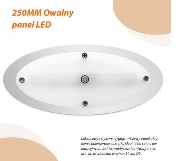 Owalne oświetlenie sufitowe LED Crystal - obrazek 2