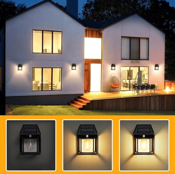 Lampa solarna 1 żarówka LED ogrodowa zewnętrzna - obrazek 2