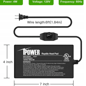 iPower mata grzewcza do terrarium dla gadów z Regulacją Temperatury