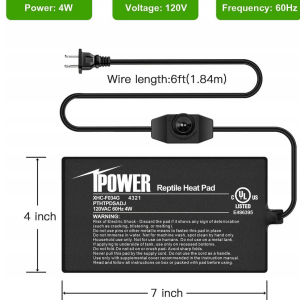 iPower mata grzewcza do terrarium dla gad贸w z Regulacj膮 Temperatury bez opakowania