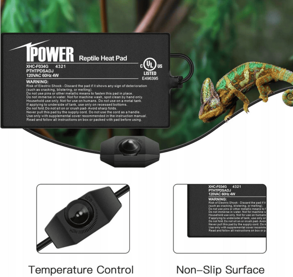 iPower mata grzewcza do terrarium dla gadów z Regulacją Temperatury bez opakowania - obrazek 4