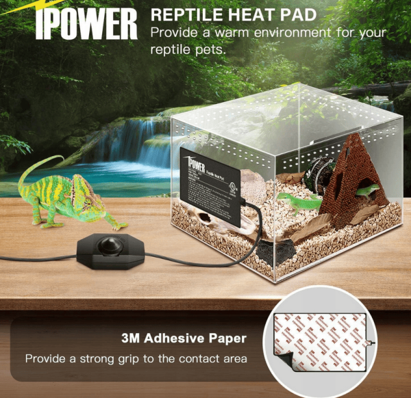 iPower mata grzewcza do terrarium dla gadów z Regulacją Temperatury bez opakowania - obrazek 3