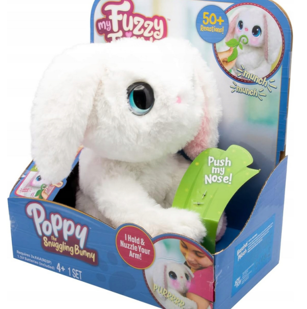 Joy Toy Fuzzy Friends ZABAWKA INTERAKTYWNA KRÓLICZEK DLA DZIECI Z DZWIĘKAMI - obrazek 2