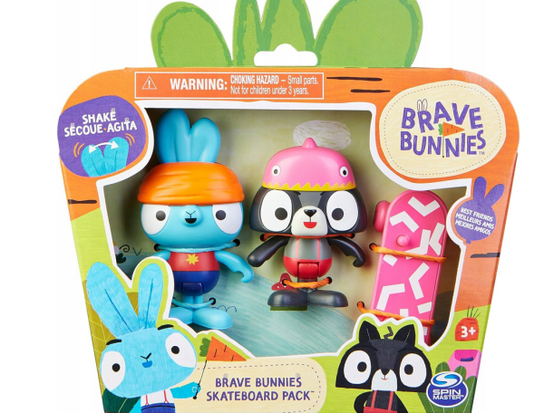 Brave Bunnies zestaw deskorolki z zającem i szopem praczem