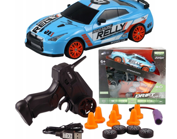 SAMOCHÓD DO DRIFTU AUTO RC DRIFT 1:24 2,4 GHz 4WD NIEBIESKI