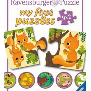 RAVENSBURGER Moje pierwsze puzzle Zwierzęta i młode 9x2 elementy