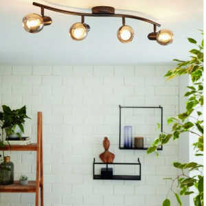 Kinkiet lampa sufitowa POLLICA EGLO czarny E14 28W 4-punkty światła