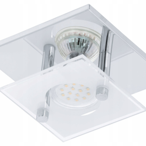 Lampa sufitowa plafon AROBORIO EGLO GU10 biały chrom 1-punkt światła
