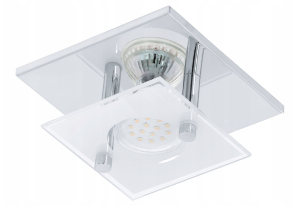 Lampa sufitowa plafon AROBORIO EGLO GU10 biały chrom 1-punkt światła