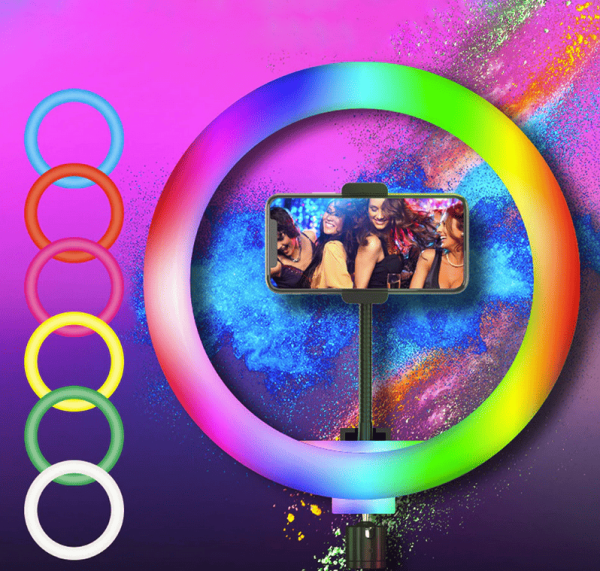 LAMPA PIERŚCIENIOWA STATYW 12 RGB (30) - do Streamingu - Streaming -Youtube - obrazek 3