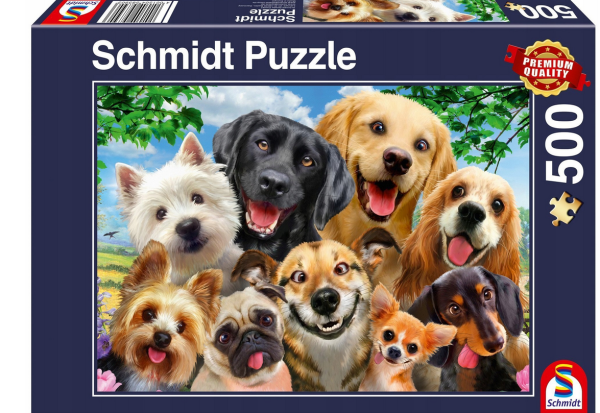 Puzzle Psy robią selfie Schmidt 500 szt.