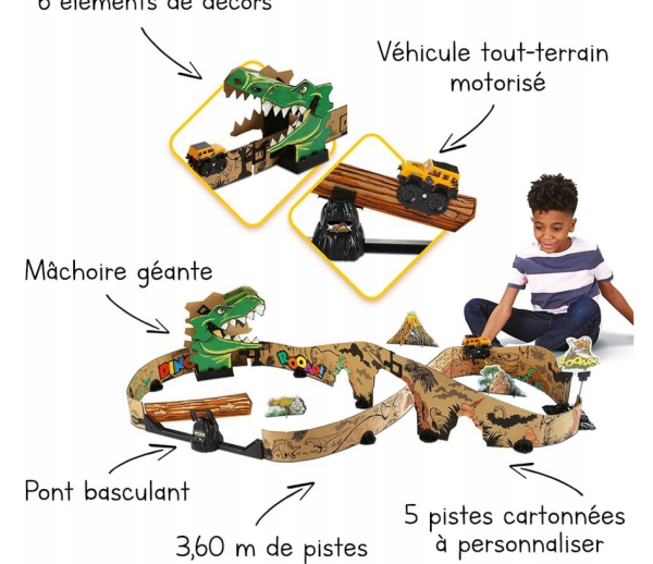 VTech Car-Board Racers Dino Adventure, tory wyścigowe VTech Dino-Adventure - obrazek 2