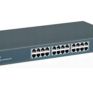 YuanLey 24-portowy przełącznik PoE z 2 Gigabit Ethernet uplink, 2 porty SFP