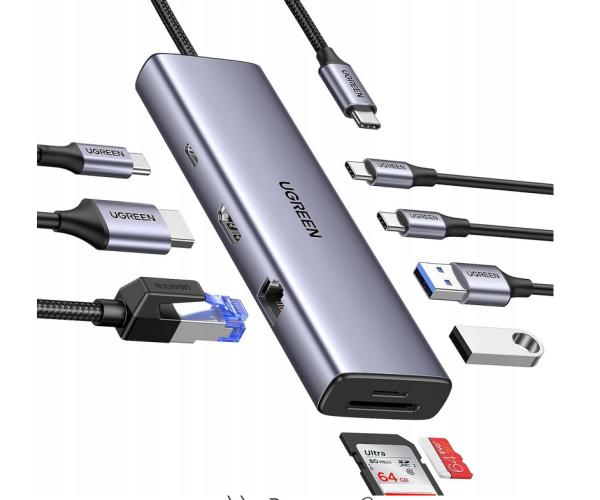 9w1 Adapter 9in1 UGREEN USB C Hub 4k HDMI 100W Ethernet SD/TF Card Slot