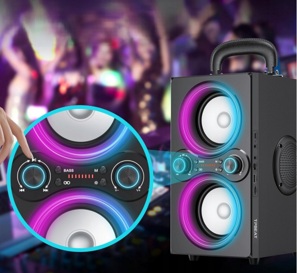 Przenośny Głośnik Bluetooth TPBEAT 80 W – Super Bas i Efekty LED - obrazek 2