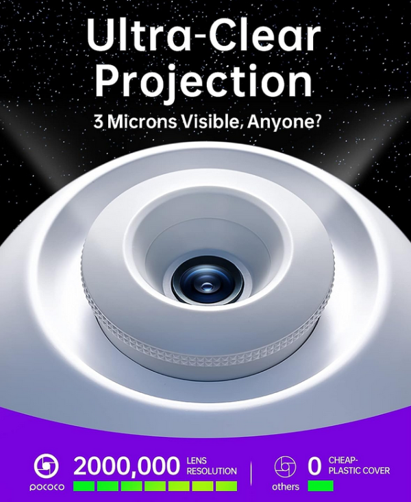 Projektor Gwiazd POCOCO Ruchomy Planetarium Lampka Nocna Rzutnik dla Dzieci - obrazek 2
