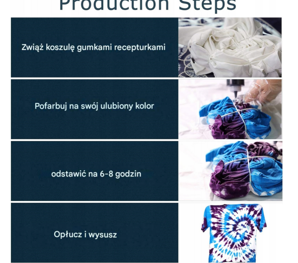 WINSONS Farby tekstylne Zestaw 5 trwałych kolorów barwienie metodą tie-dye - obrazek 2