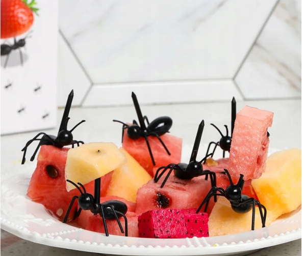 MRÓWKI WYKAŁACZKI IMPREZOWE NA KORECZKI PRZEKĄSKI PATYCZKI OZDOBNE 12 szt - obrazek 4
