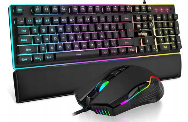 Klawiatura+mysz mechaniczna K10 RedThunder przewodowa Anti-Ghosting 7200dpi
