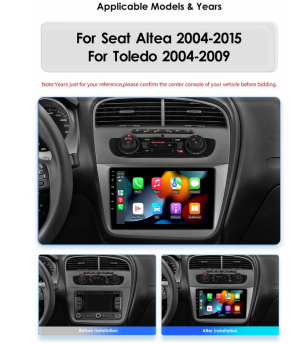 Radio samochodowe Eunavi Radio Seat Altea 2004-2016 Kamera 4/64G 2-DIN - obrazek 2