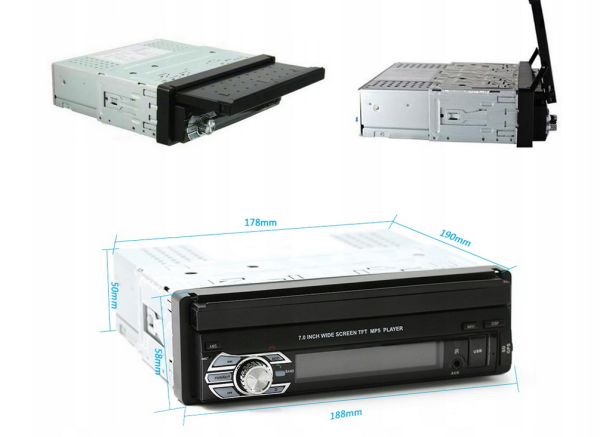 Radio samochodowe Vortex VRT10-4538 1-DIN - obrazek 2