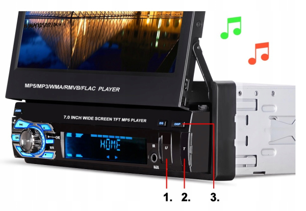 Radio samochodowe Vortex VRT10-4538 1-DIN - obrazek 3