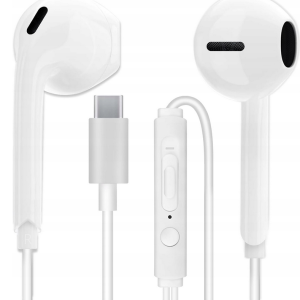 Słuchawki douszne przewodowe MAS CARNEY USB-C z mikrofonem TH6 Białe