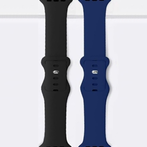 ZESTAW 2 PASKI DO APPLE WATCH 40 MM 41 SILIKONOWE Iwatch czarny i niebieski