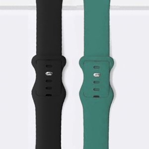 ZESTAW 2 PASKI DO APPLE WATCH 40 MM 41 SILIKONOWE Iwatch czarny i zielony