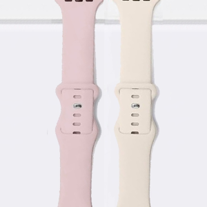 ZESTAW 2 PASKI DO APPLE WATCH 40 MM 41 SILIKONOWE Iwatch ecry i róż