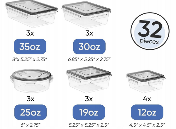 ZESTAW POJEMNIKÓW NA ŻYWNOŚĆ 16 SZT Chef's Path - obrazek 4