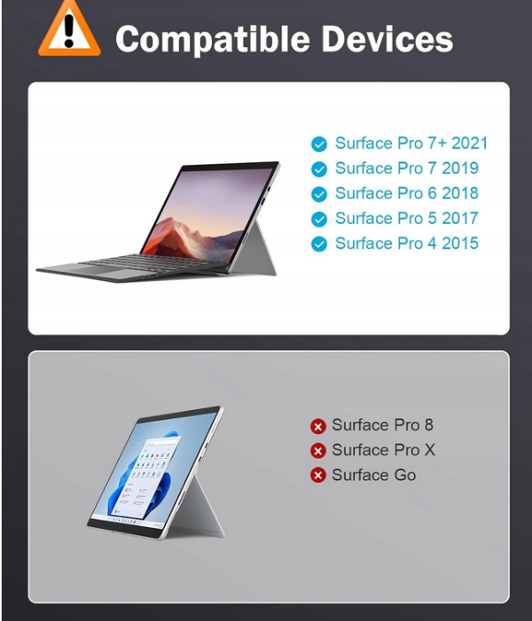KLAWIATURA BLUETOOTH DO MICROSOFT SURFACE PRO 7+ / 7 / 6 / 5 / 4 / 3 AZERTY - obrazek 2