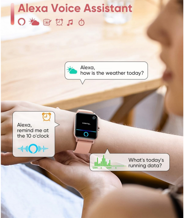 Smartwatch dla kobiet Fitpolo ID208P zielony wbudowana Alexa - obrazek 5
