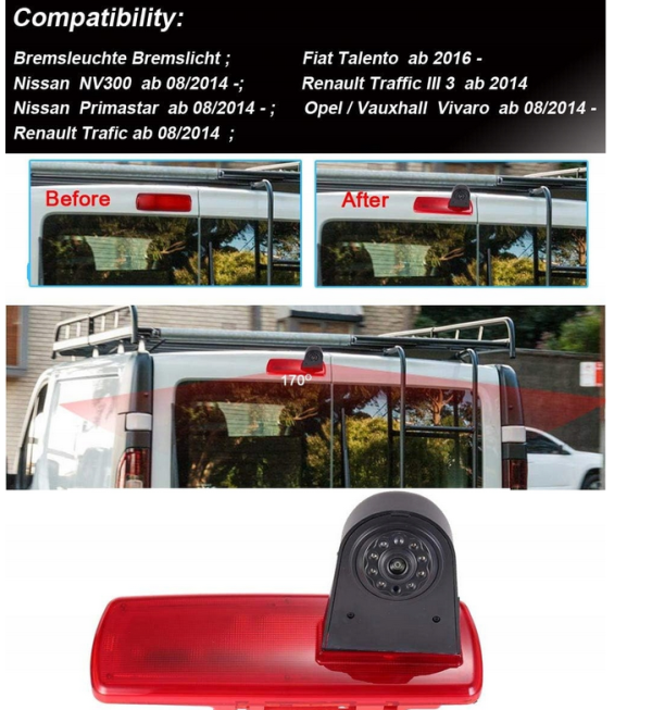 KAMERA COFANIA W STOP RENAULT TRAFIC OPEL VIVARO NISSAN PRIMASTAR 2008-2014 - obrazek 2