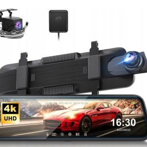4K Car Dvr Mirror Dash Cam Ekran dotykowy z dwoma obiektywami