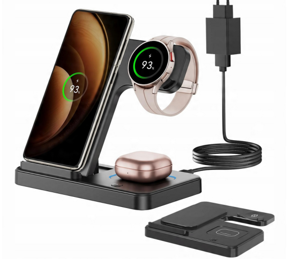 GEEKERA 3w1 Ładowarka Indukcyjna Dla Samsung S25 S24 S23 S22 Watch Buds